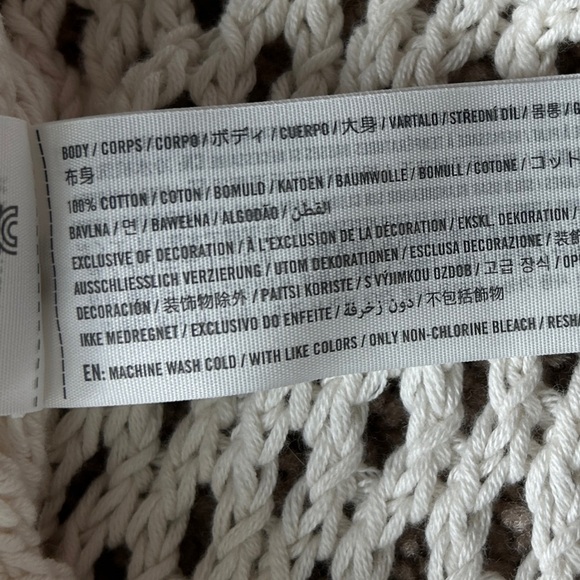 Abercrombie & Fitch White Crew Neck Open-Knit Design Sweater NWT Large - Picture 6 of 8